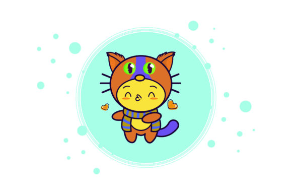 Cat Cute Costume Circle Bubble