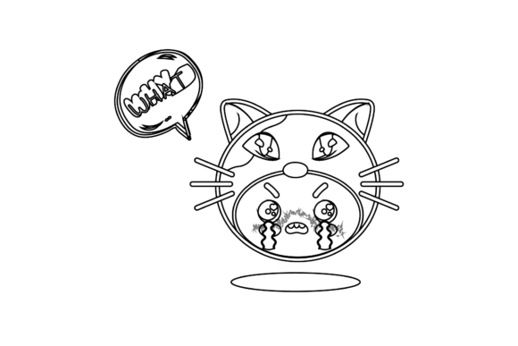 Cat Cute Kawaii Outline