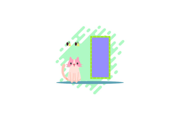 Cat Icon Cute Mirror Purple