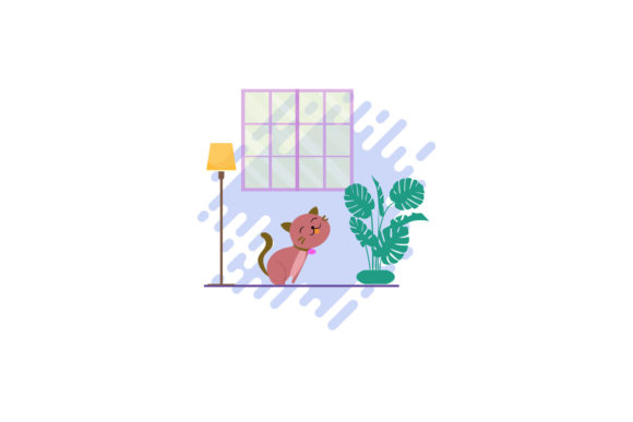 Cat Icon Cute Mock Brown