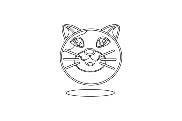 Cat Illustration Cute Line Style