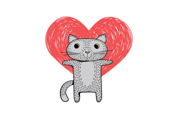 Cat in Love Shape Frame