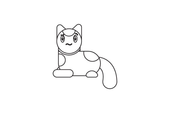 Cat Vector Line Style