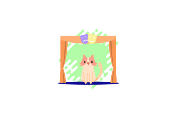 Flat Icon Cat Stage Orange