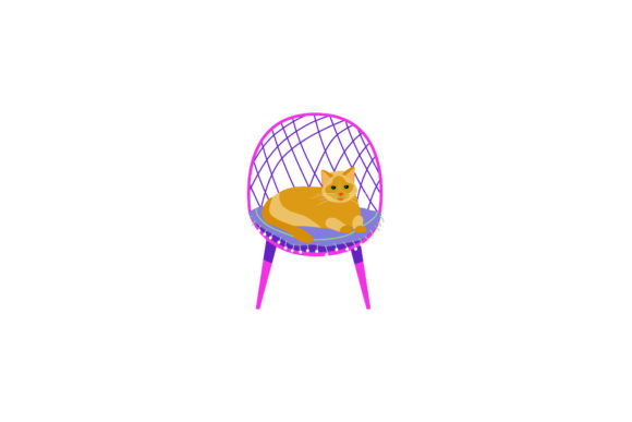 Icon Cat Cute on Chair